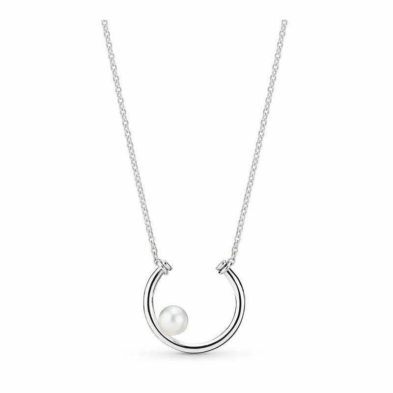 Pandora Australia Contemporary Pearl Necklace - Sterling Silver | PCWBSD136